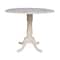 International Concepts Round 42 in Rd Dual Drop Leaf Pedestal Table, 35.5 inH, Unfinished, Ready to Finish, 42 in W, 42 in L K-42DPT-6B - alternate 1